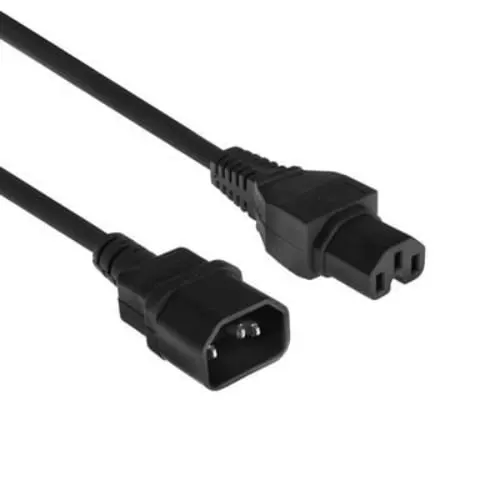 Apparaatsnoer C14 naar C15 - 1 meter - Zwart