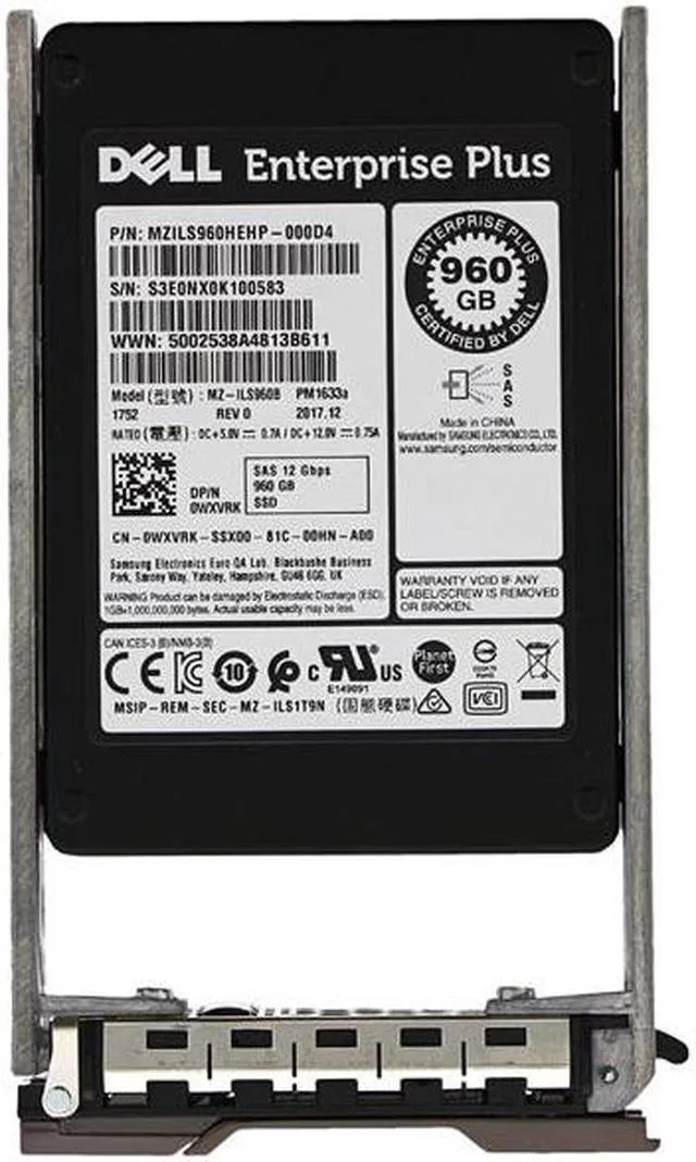 Dell 960GB SAS 12Gbps SFF P/N: 0WXVRK