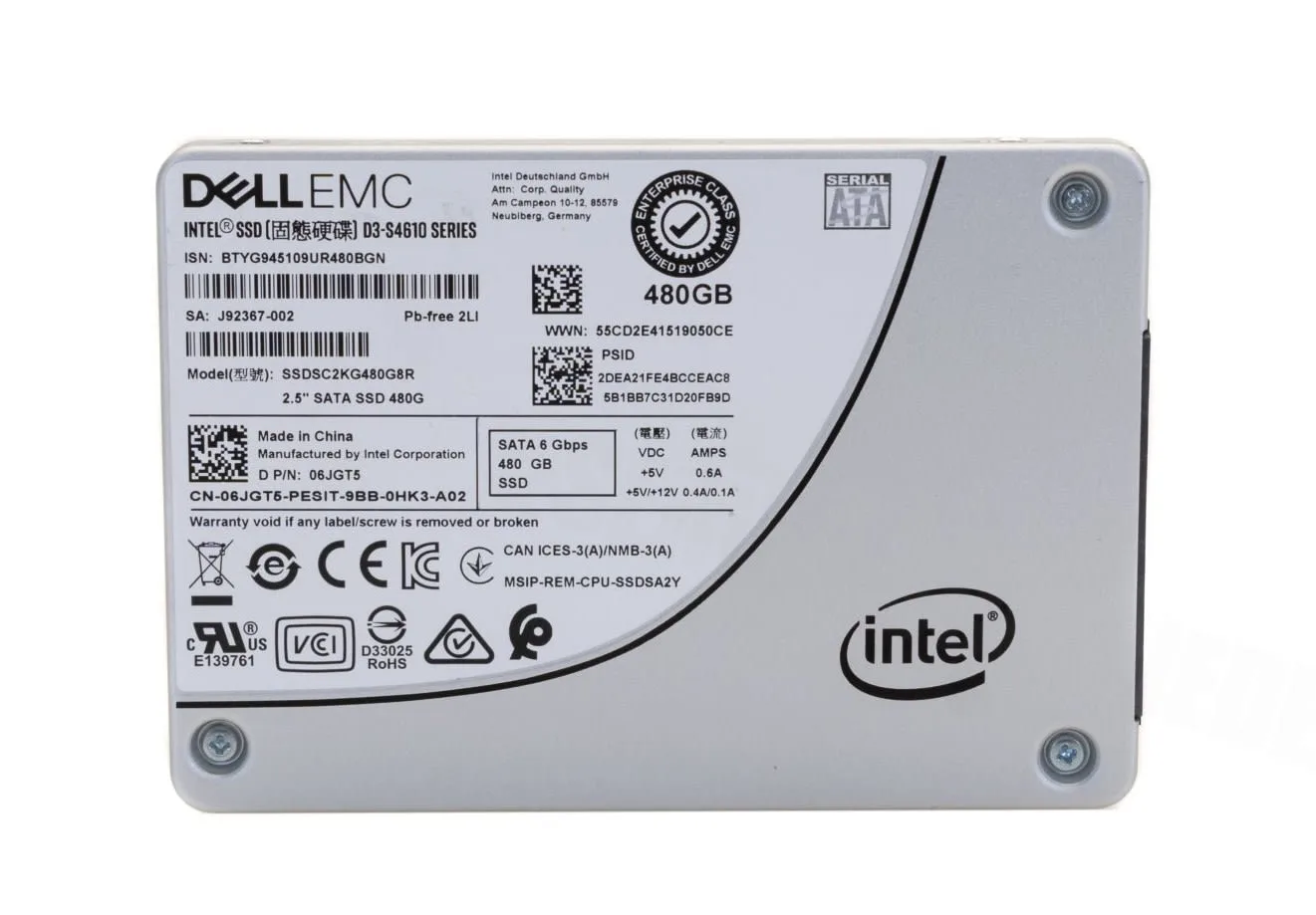 Dell EMC 480GB SATA 6Gbps SFF D P/N: 06JGT5 