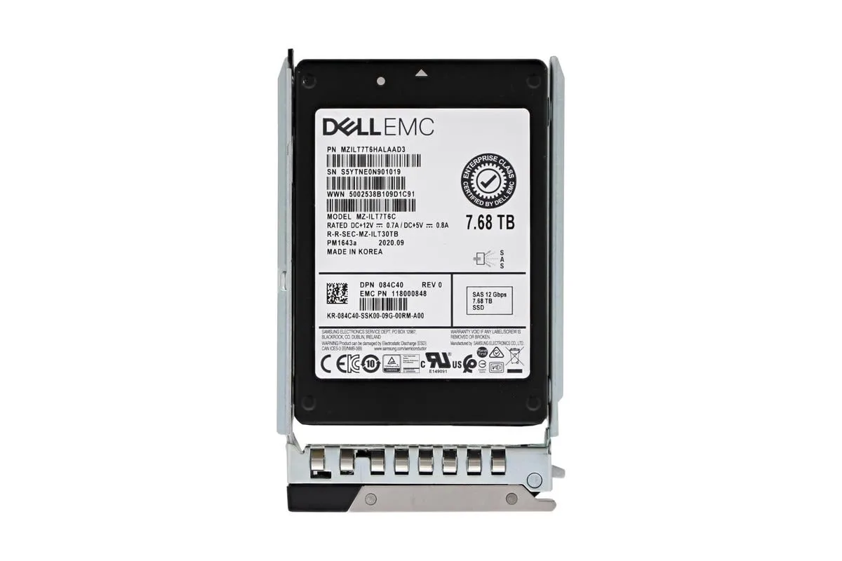 Dell Enterprise 7.68TB SAS SSD 12G P/N: 84C40