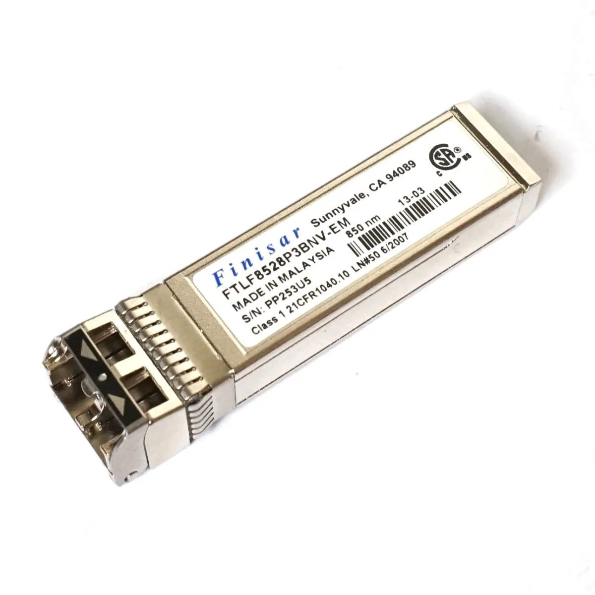 Finisar 8 Gbit/s SFP+ SR Tranceiver FTLF8528P3BNV-EM