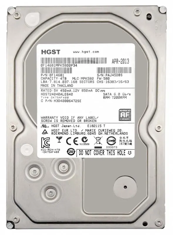 HGST 4TB SATA P/N: 0F14681