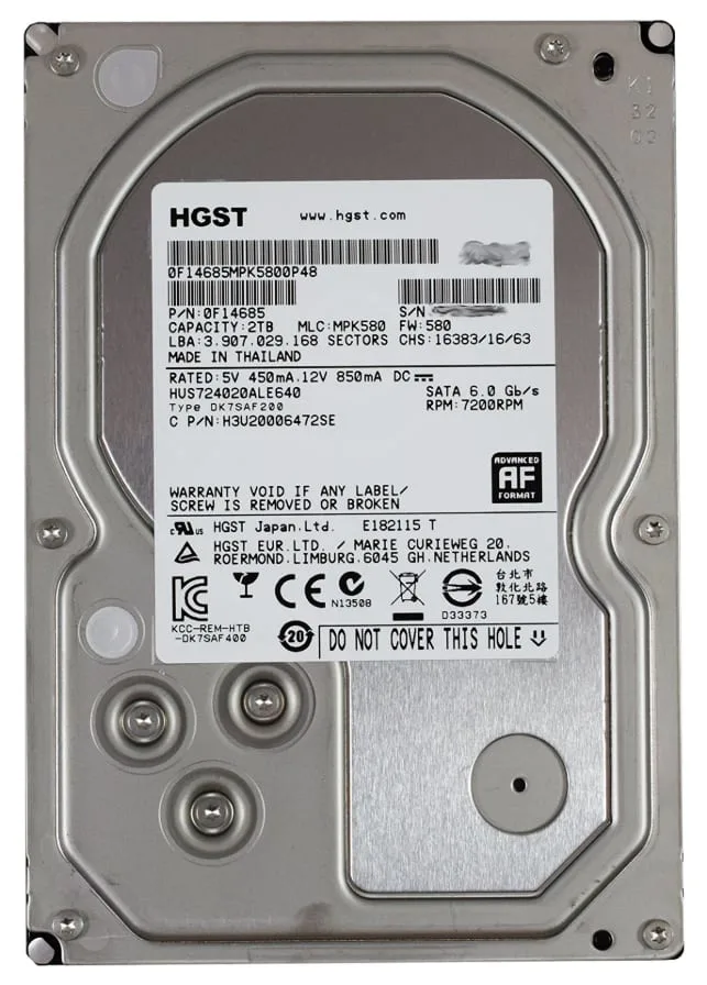 HGST Ultrastar 7K4000 2TB SATA 7.2K 6Gbps 3,5" LFF