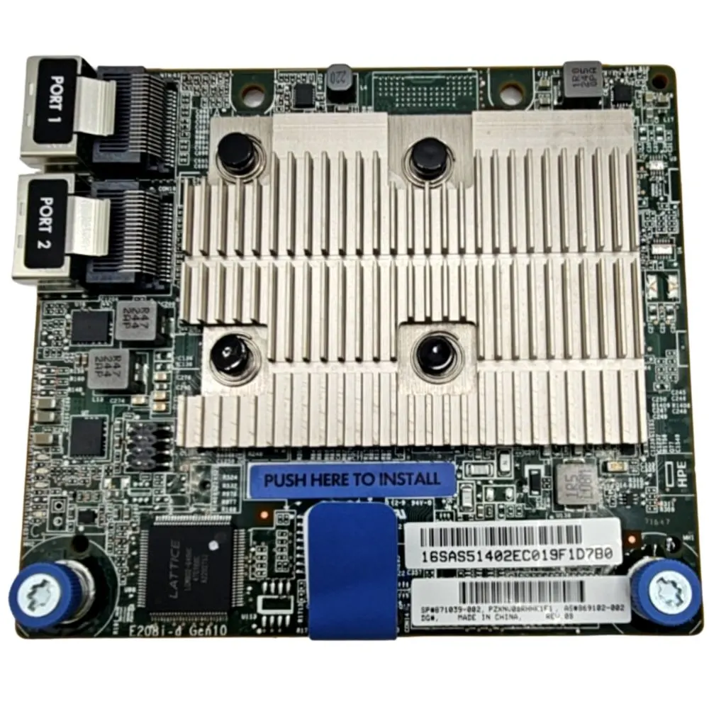 HPE Smart Array E208i-a SR Gen10 (8 Internal Lanes/No Cache) 12G SAS Modular LH Controller Ref 