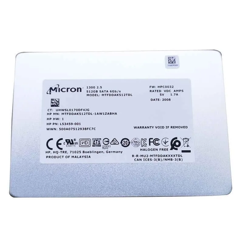 HP Micron 512GB SATA 6Gbps SFF