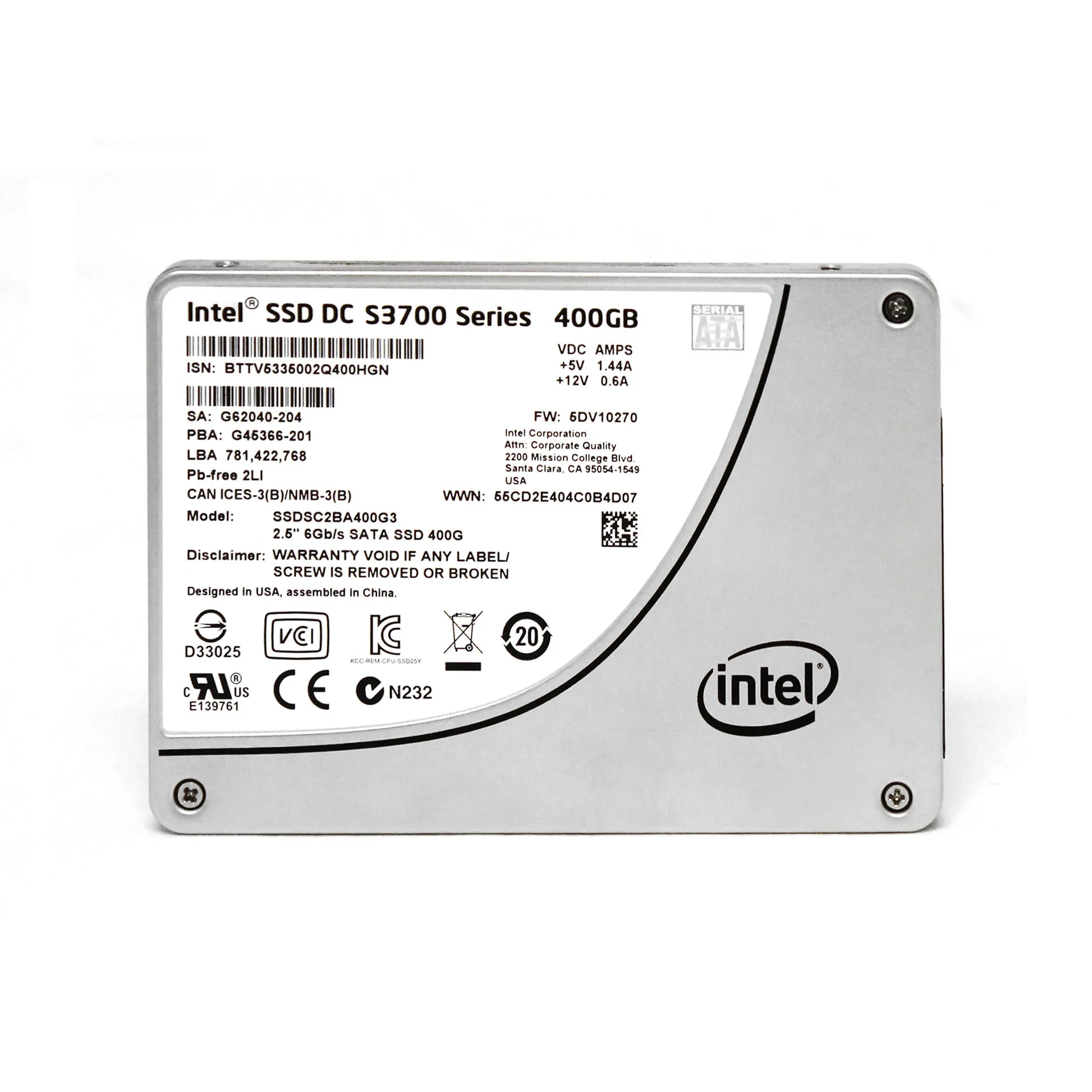 Intel DC S3700 400GB SATA 6Gbps SFF