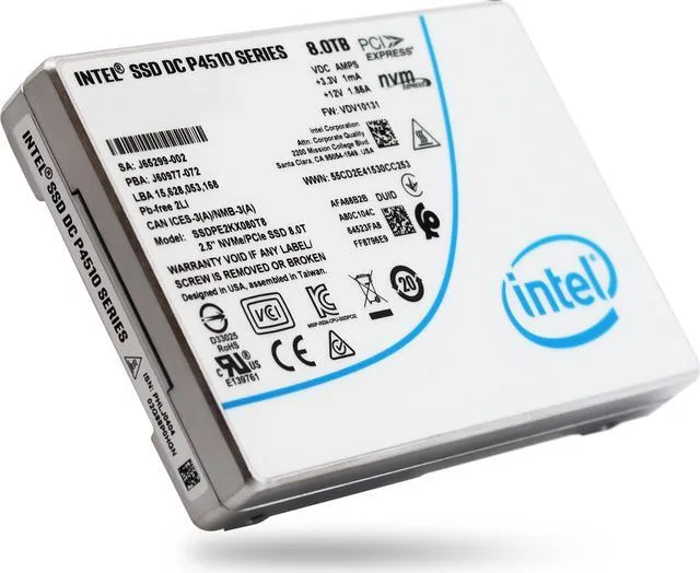 Intel P4510 8TB U.2 NVMe SSD P/N: SSDPE2KX080T8O