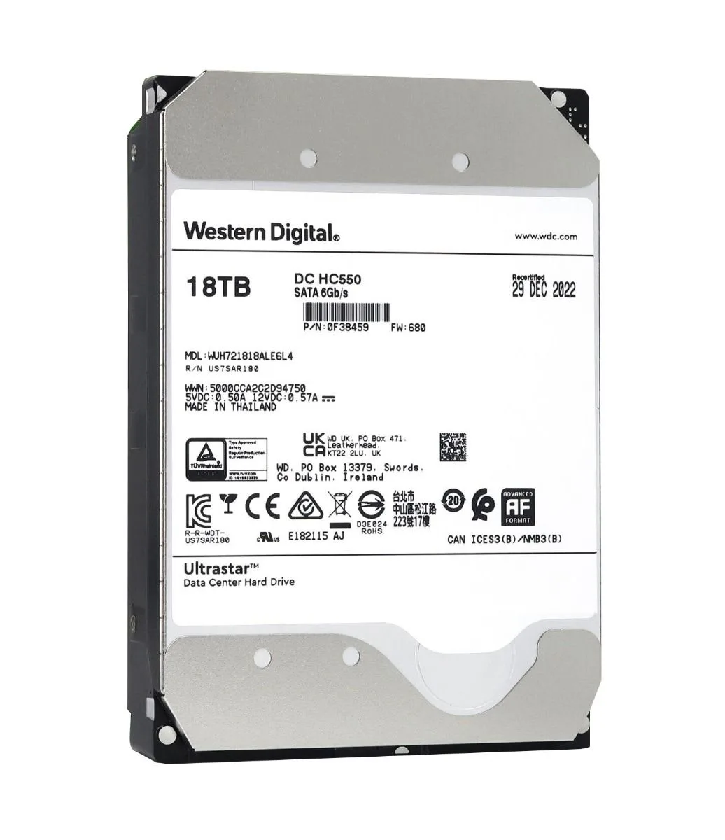 WD 18TB SATA 7.2K 6Gbps 3,5" LFF P/N: 0F38459