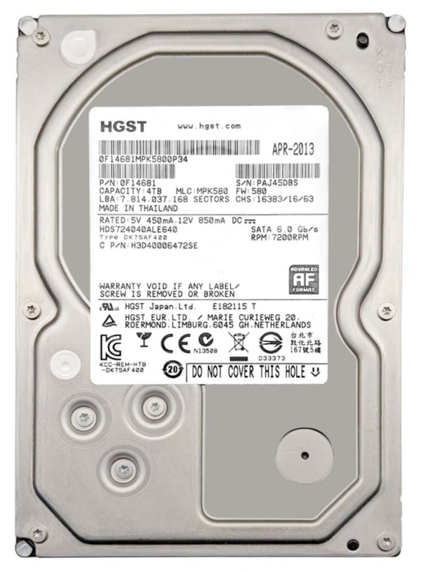 HGST 4TB SATA P/N: 0F14681 1