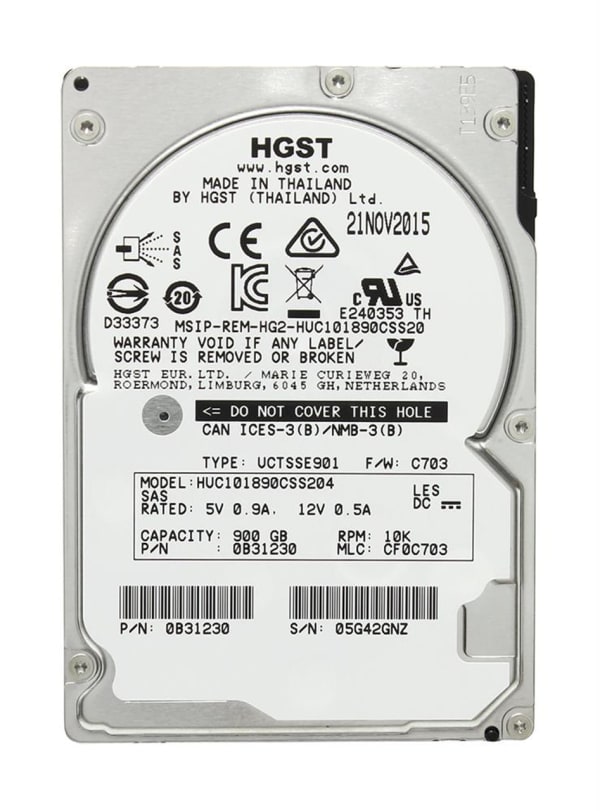 HGST Ultrastar 900GB SAS 10K 12Gbps 2,5" SFF 1