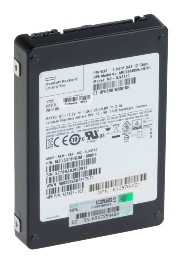 HPE 828831-003 3.84TB SAS 12Gbps Samsung PM1633 2,5" SFF 1