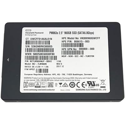 HPE 866615-003  960GB SATA 6Gbps PM863A SFF NEW 2