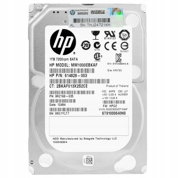 HP 1TB SATA 7.2K 3Gbps  2,5" SFF - P/N: 614828-003 1